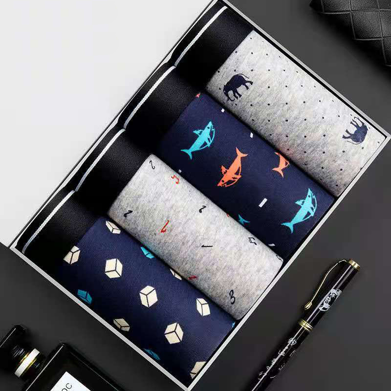 Boxer Brief Pack Cotton - 4 pçs/lote boxer shorts homens roupa