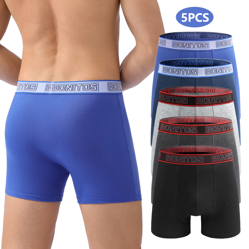 Boxer Shorts Modal - 5 peças calcinha masculina sexy médio